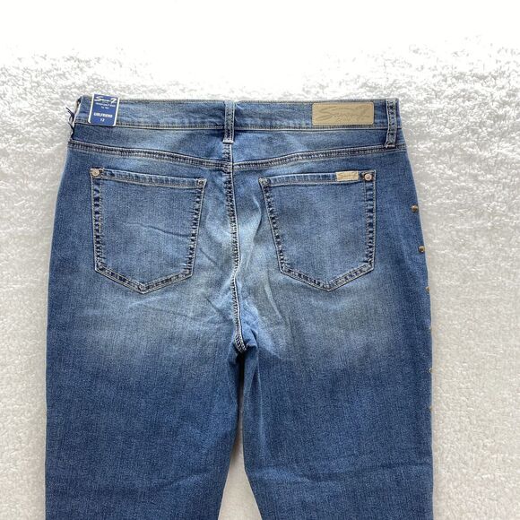 Seven 7 For All Mankind Girlfriend Jeans Women's 12 Blue Distressed Denim - Picture 9 of 16